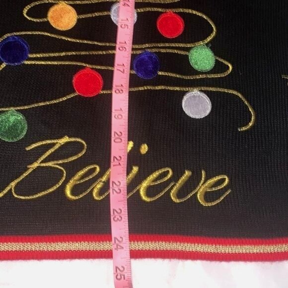 Holiday Time Believe Christmas Sweater Red & Black L/G(12-14) Acrylic Long Sleev - Picture 7 of 7
